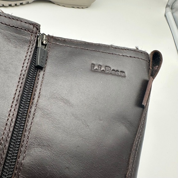 LL Bean Boots Carrabassett Tek 2.5 Primaloft 100g Tall Brown Leather Womens 11 - Picture 10 of 10